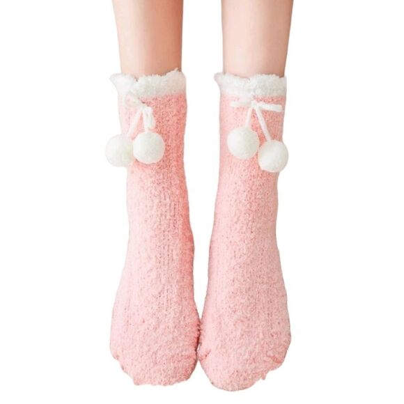 Pom Pom Fuzzy Socks - Picture 2 of 5